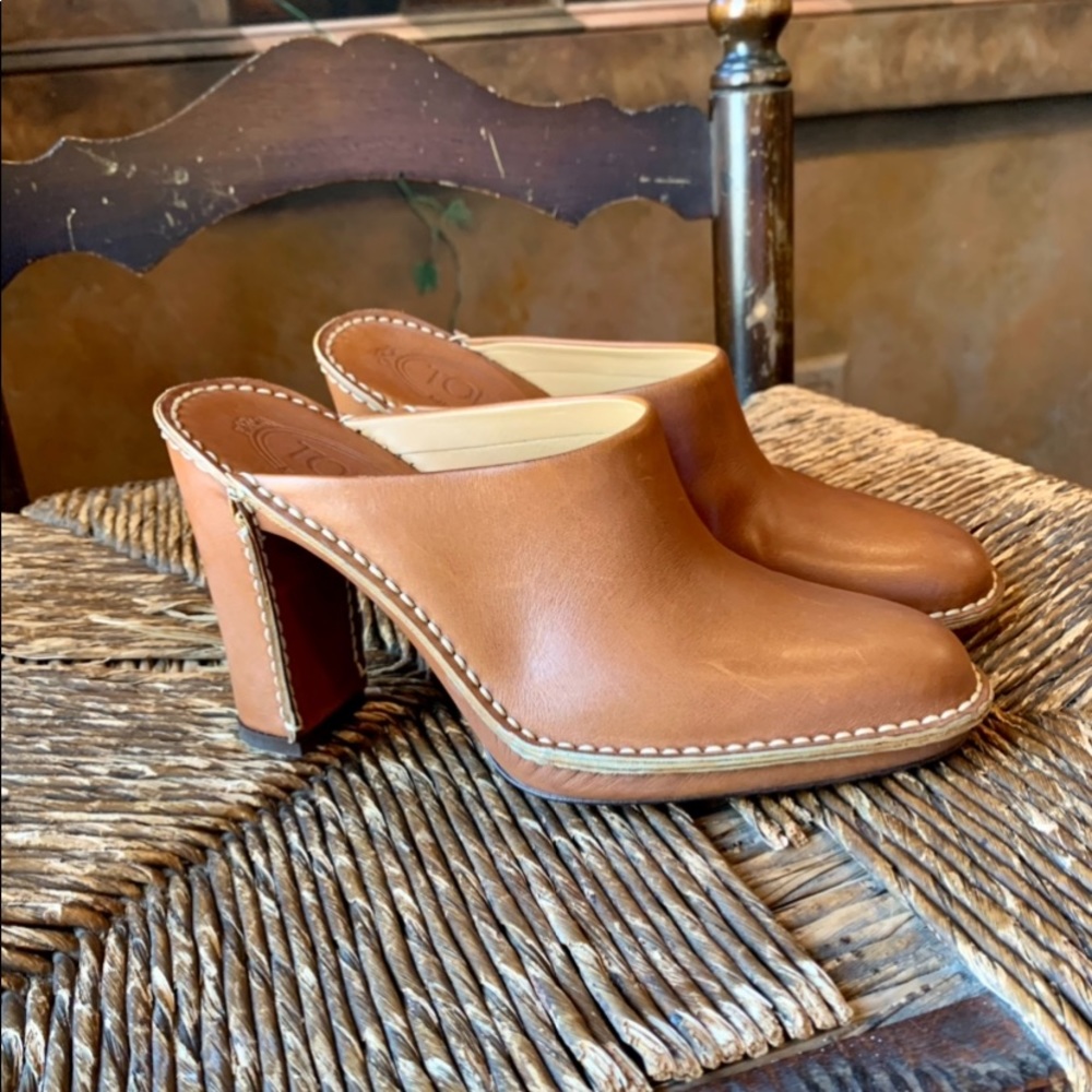 Tod’s Luggage Color Platform Block Heel Clogs6 - image 5